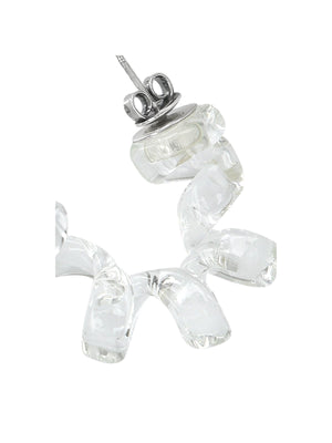 Glass and Silver Coil Earrings-BOTTEGA VENETA-JOHN JULIA