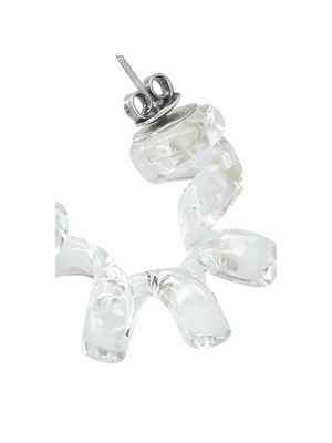 Glass and Silver Coil Earrings-BOTTEGA VENETA-JOHN JULIA