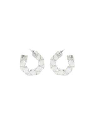 Glass Sterling Silver Twisted Hoop Earrings-BOTTEGA VENETA-JOHN JULIA