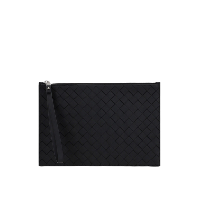 Intrecciato Leather Clutch-BOTTEGA VENETA-JOHN JULIA