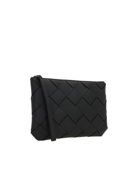 Intrecciato Leather Diago Large Clutch-BOTTEGA VENETA-JOHN JULIA