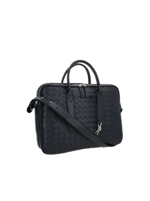 Intrecciato Leather Getaway Large Business Bag-BOTTEGA VENETA-JOHN JULIA