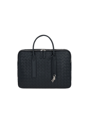 Intrecciato Leather Getaway Large Business Bag-BOTTEGA VENETA-JOHN JULIA