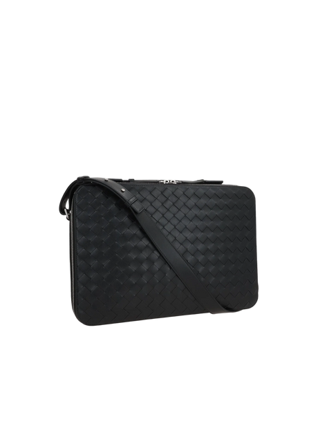 Intrecciato Leather Getaway Slim Business Bag-BOTTEGA VENETA-JOHN JULIA