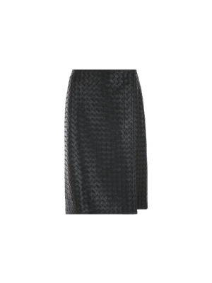 Intrecciato Nappa Pencil Skirt-BOTTEGA VENETA-JOHN JULIA