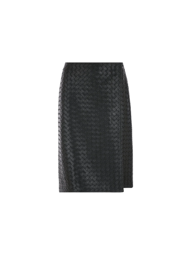 Intrecciato Nappa Pencil Skirt-BOTTEGA VENETA-JOHN JULIA