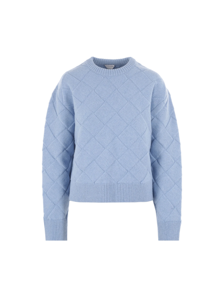 Intrecciato Stretch Wool Sweater-BOTTEGA VENETA-JOHN JULIA