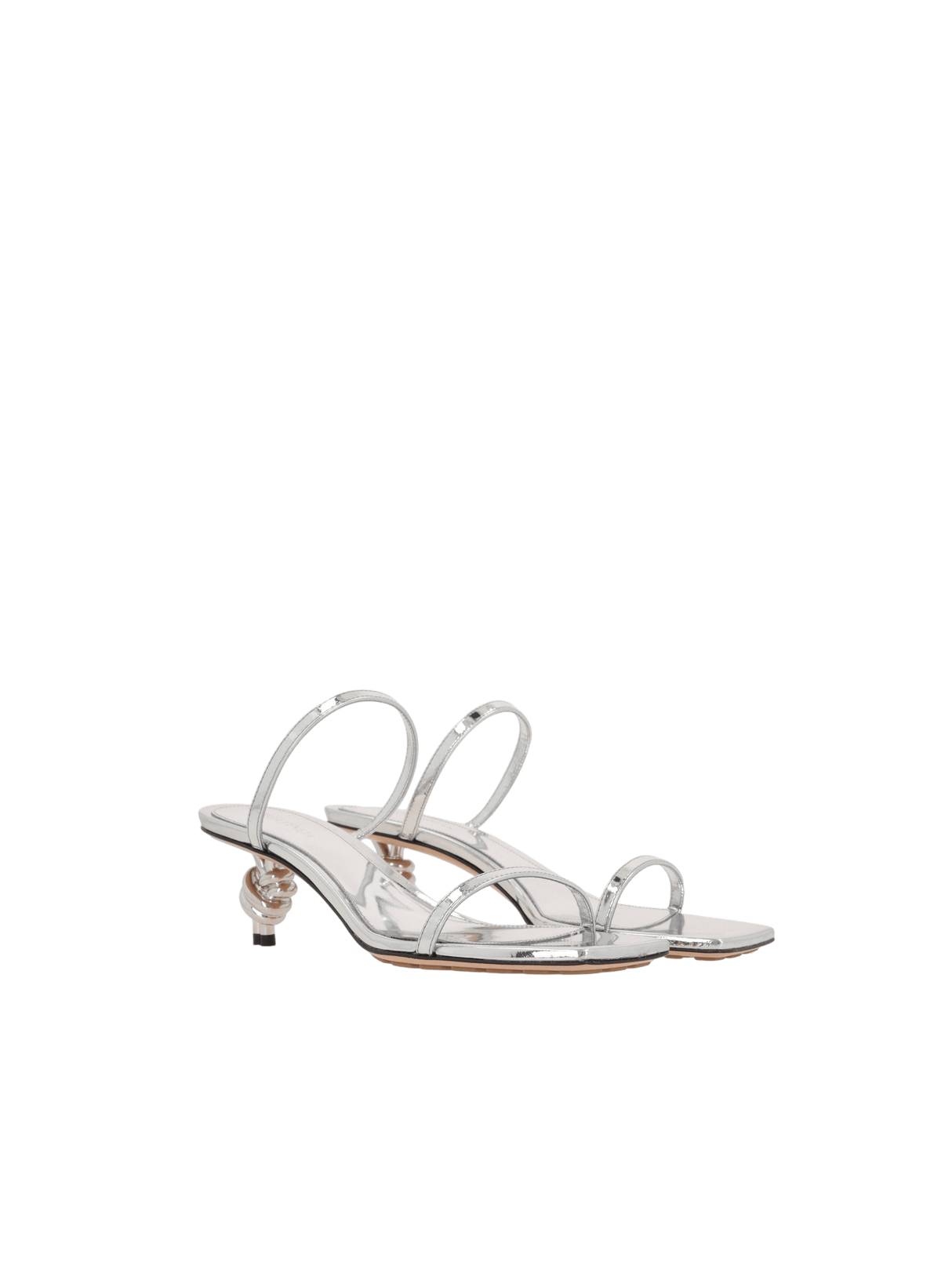 Knot Laminated Nappa Sandals-BOTTEGA VENETA-JOHN JULIA