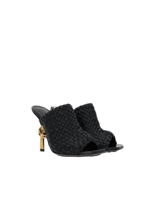 BOTTEGA VENETA-Knot Mule Sandals in Intrecciato Nappa-JOHN JULIA