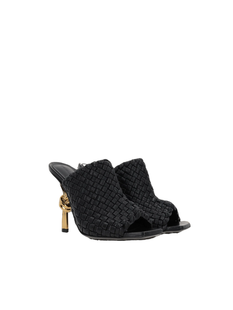 BOTTEGA VENETA-Knot Mule Sandals in Intrecciato Nappa-JOHN JULIA