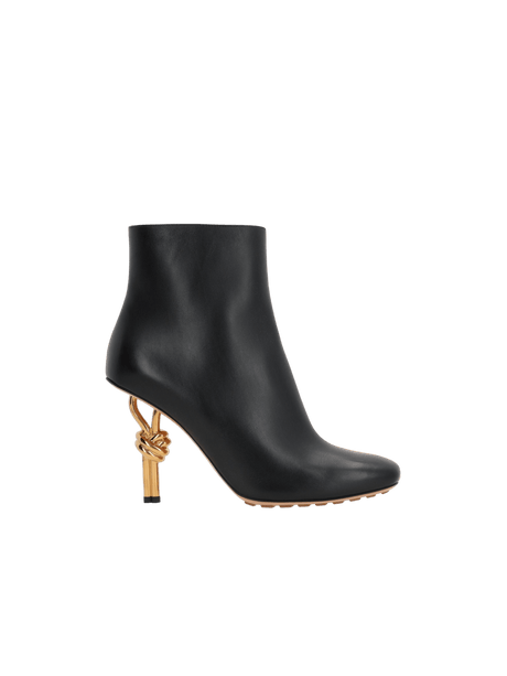 BOTTEGA VENETA-Knot Smooth Leather Ankle Boots-JOHN JULIA