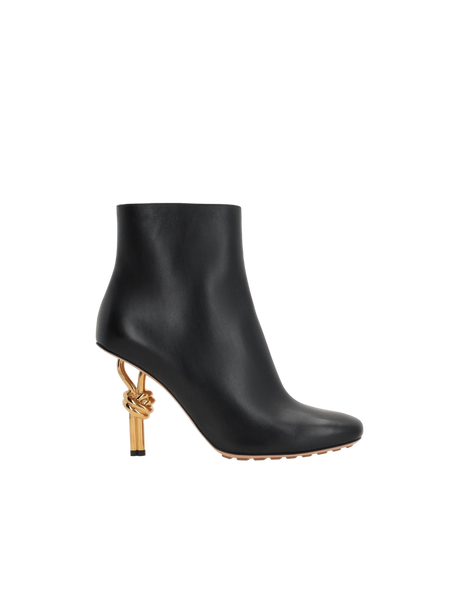 BOTTEGA VENETA-Knot Smooth Leather Ankle Boots-JOHN JULIA