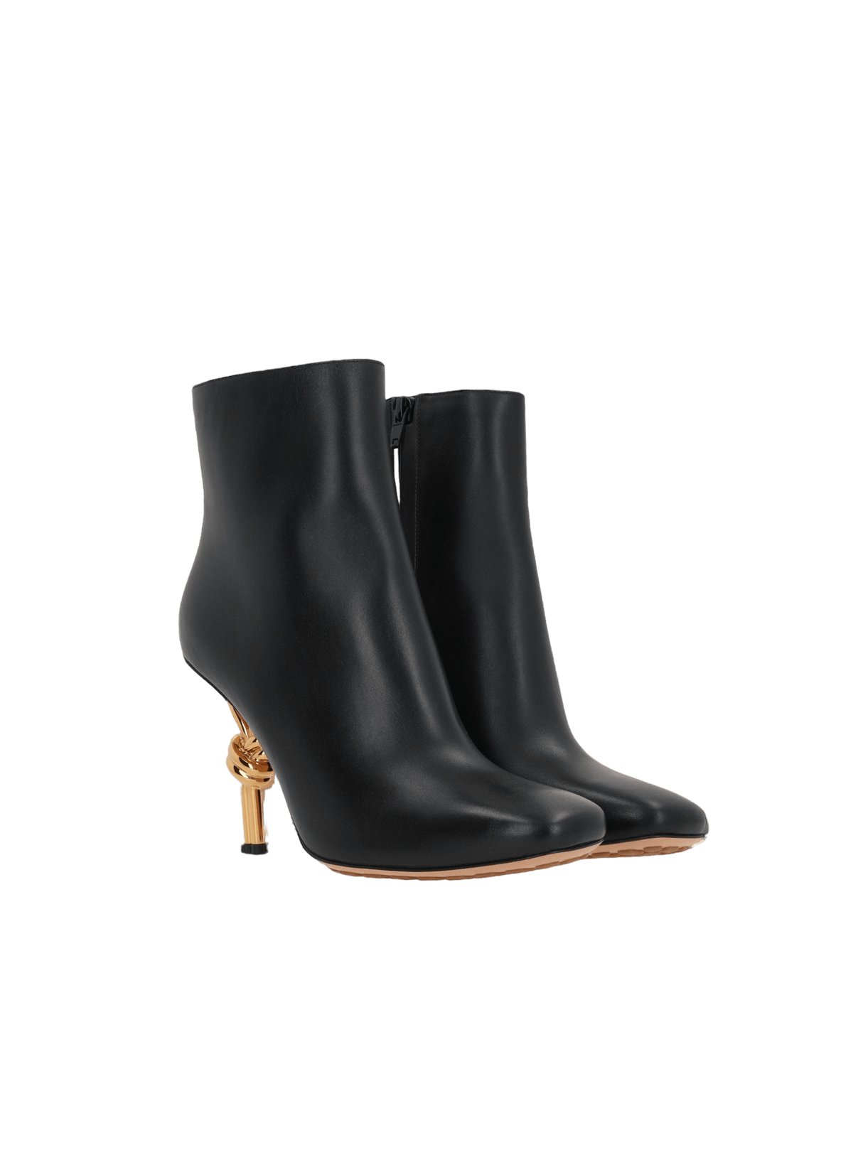 BOTTEGA VENETA-Knot Smooth Leather Ankle Boots-JOHN JULIA