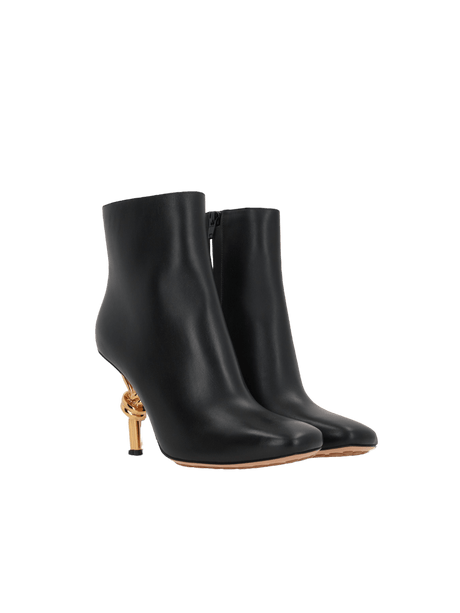 BOTTEGA VENETA-Knot Smooth Leather Ankle Boots-JOHN JULIA