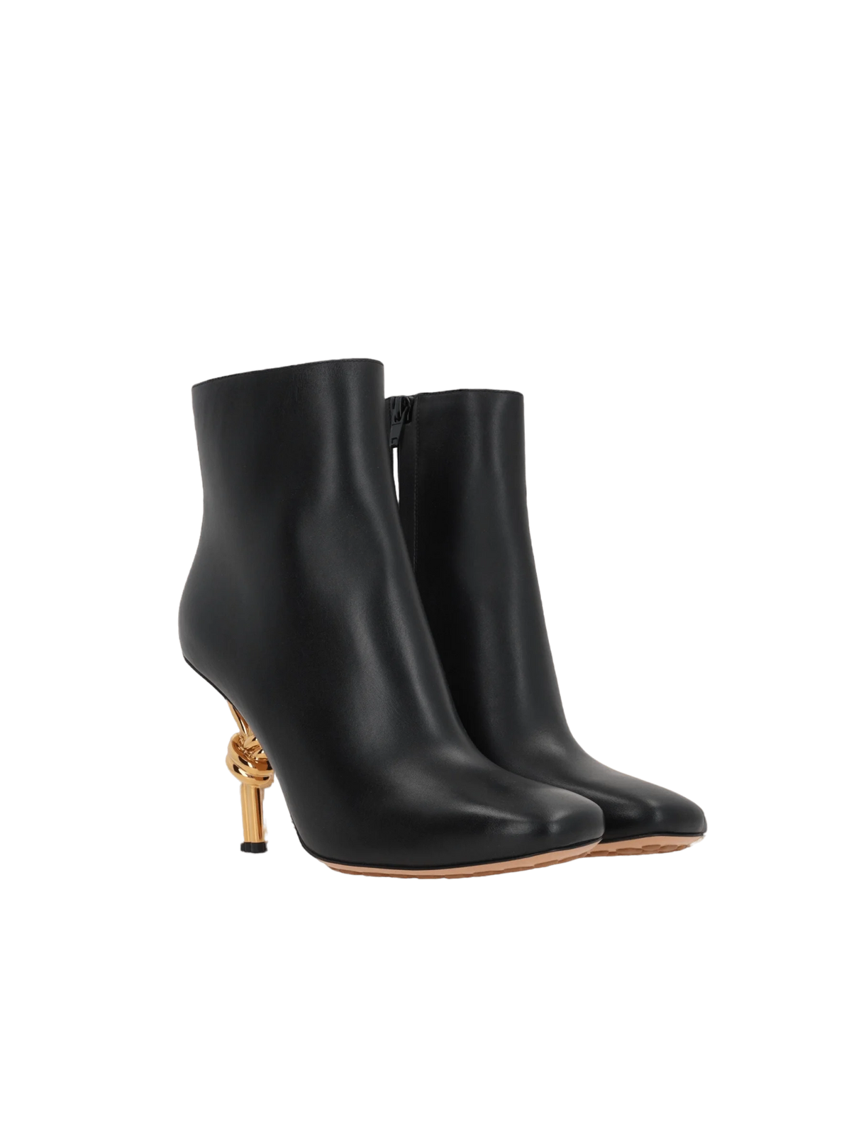 BOTTEGA VENETA-Knot Smooth Leather Ankle Boots-JOHN JULIA