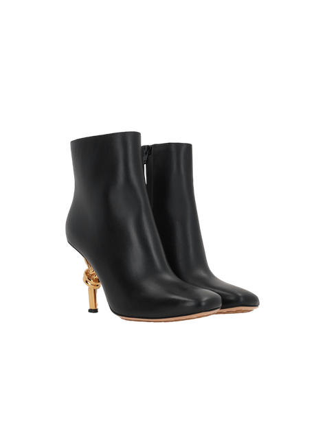 BOTTEGA VENETA-Knot Smooth Leather Ankle Boots-JOHN JULIA