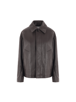 Leather Padded Jacket-BOTTEGA VENETA-JOHN JULIA