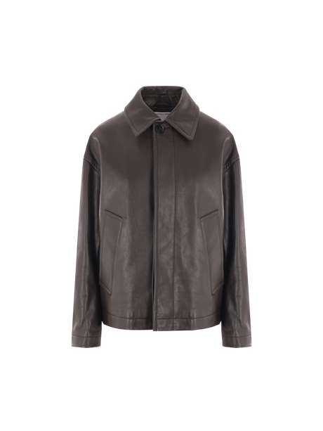 Leather Padded Jacket-BOTTEGA VENETA-JOHN JULIA