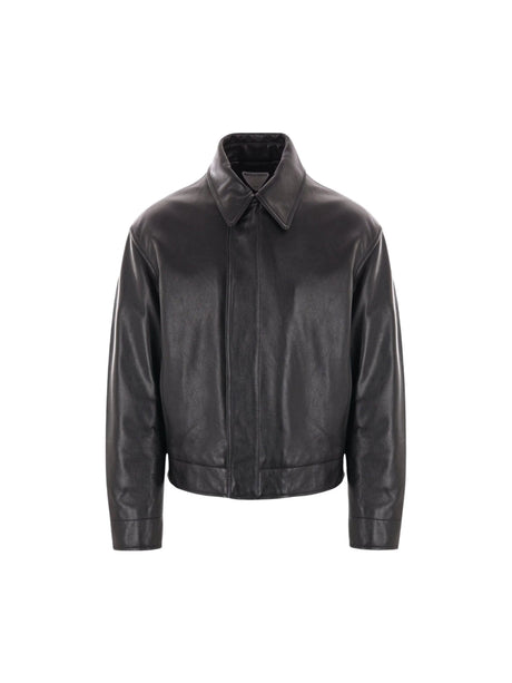 Leather Padded Jacket-BOTTEGA VENETA-JOHN JULIA