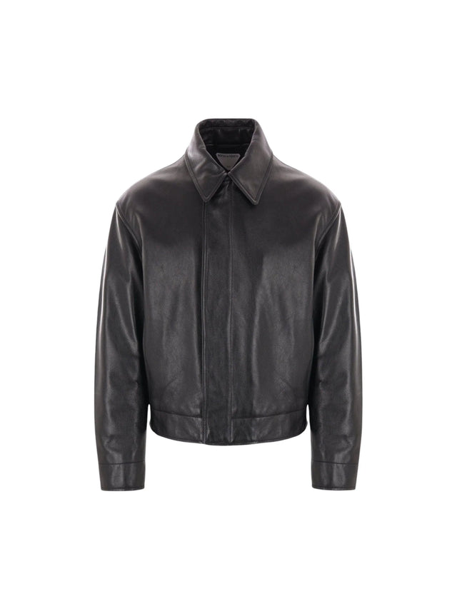 Leather Padded Jacket-BOTTEGA VENETA-JOHN JULIA