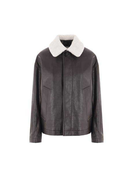 Leather Padded Jacket-BOTTEGA VENETA-JOHN JULIA