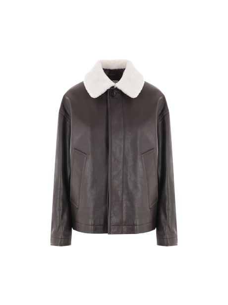 Leather Padded Jacket-BOTTEGA VENETA-JOHN JULIA