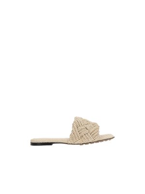 Lido Raffia Slide Sandals-BOTTEGA VENETA-JOHN JULIA