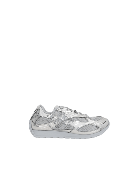 Orbit Mesh and Laminated Faux Leather Sneakers-BOTTEGA VENETA-JOHN JULIA