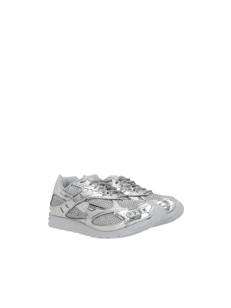 Orbit Mesh and Laminated Faux Leather Sneakers-BOTTEGA VENETA-JOHN JULIA