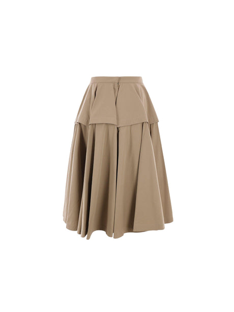 Poplin Round Skirt-BOTTEGA VENETA-JOHN JULIA