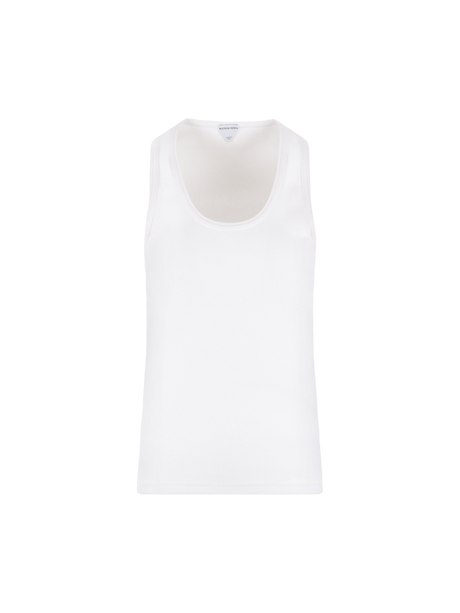 Ribbed Stretch Cotton Tank Top-BOTTEGA VENETA-JOHN JULIA