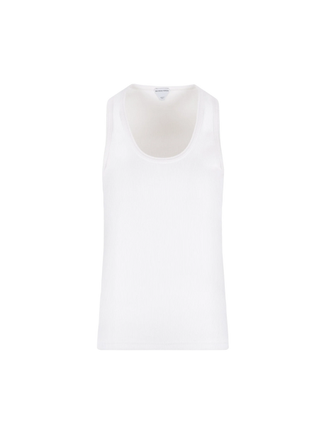 Ribbed Stretch Cotton Tank Top-BOTTEGA VENETA-JOHN JULIA