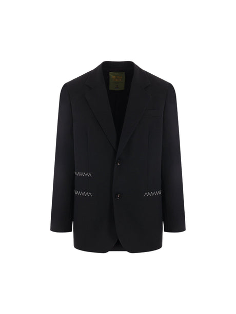 Single-breasted Twill Jacket-BOTTEGA VENETA-JOHN JULIA