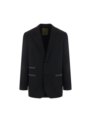 Single-breasted Twill Jacket-BOTTEGA VENETA-JOHN JULIA