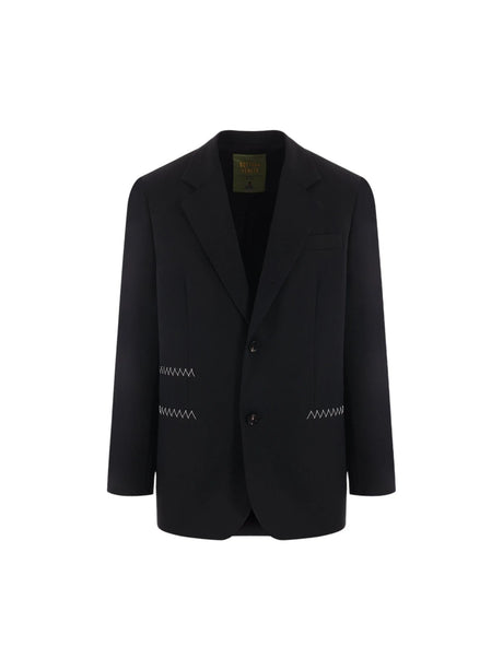 Single-breasted Twill Jacket-BOTTEGA VENETA-JOHN JULIA