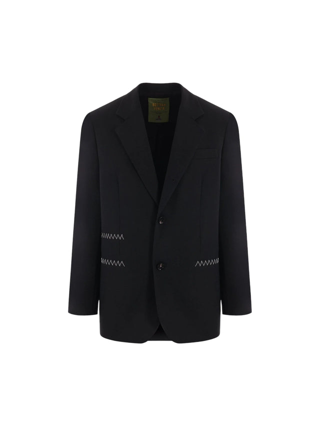 Single-breasted Twill Jacket-BOTTEGA VENETA-JOHN JULIA