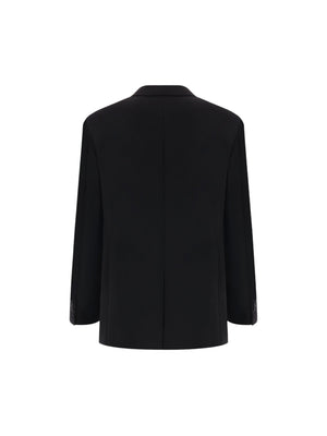 Single-breasted Twill Jacket-BOTTEGA VENETA-JOHN JULIA