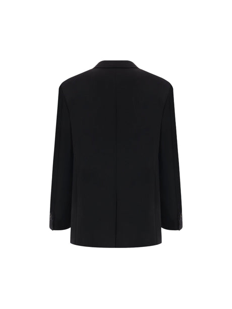 Single-breasted Twill Jacket-BOTTEGA VENETA-JOHN JULIA