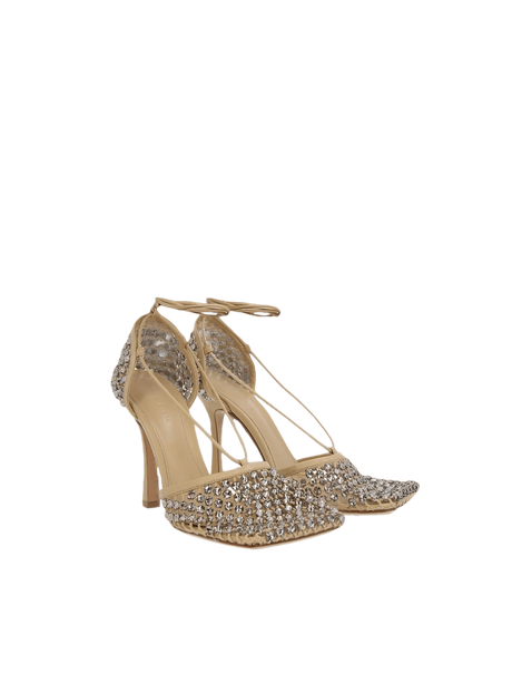 Sparkle Stretch Crystal-Embellished Mesh and Leather Sandals-BOTTEGA VENETA-JOHN JULIA