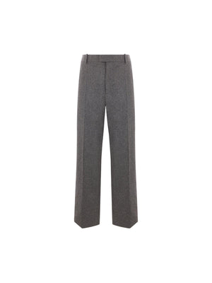 Straight-leg Flannel Trousers-BOTTEGA VENETA-JOHN JULIA