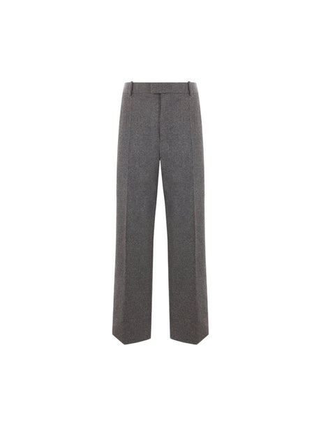 Straight-leg Flannel Trousers-BOTTEGA VENETA-JOHN JULIA