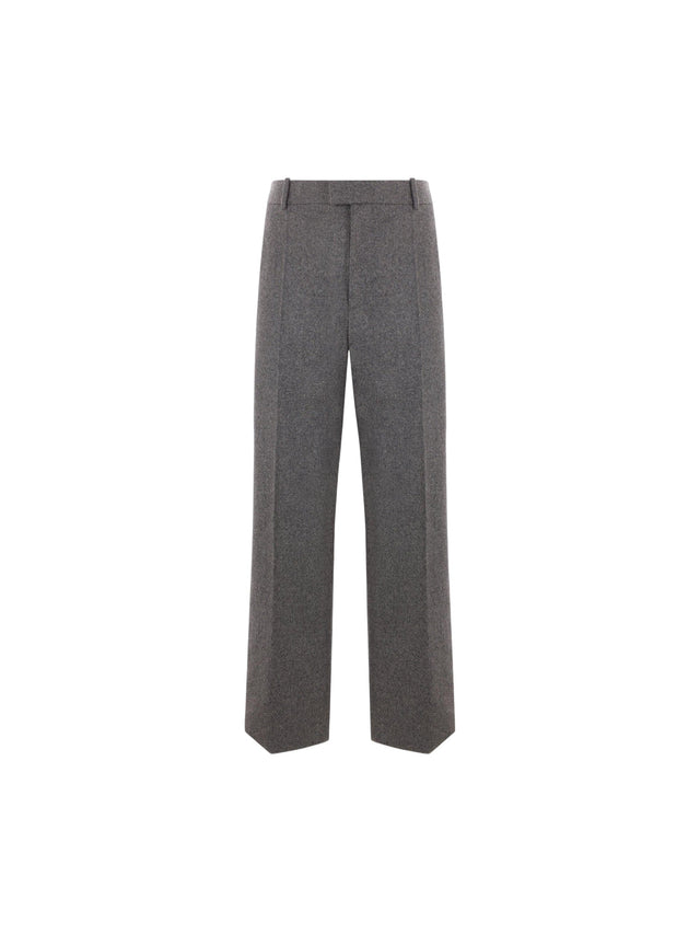 Straight-leg Flannel Trousers-BOTTEGA VENETA-JOHN JULIA