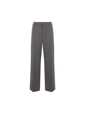 Straight-leg Flannel Trousers-BOTTEGA VENETA-JOHN JULIA