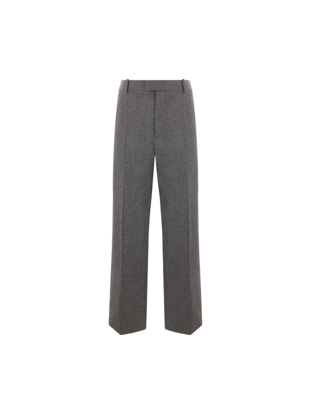 Straight-leg Flannel Trousers-BOTTEGA VENETA-JOHN JULIA