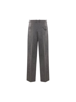 Straight-leg Flannel Trousers-BOTTEGA VENETA-JOHN JULIA