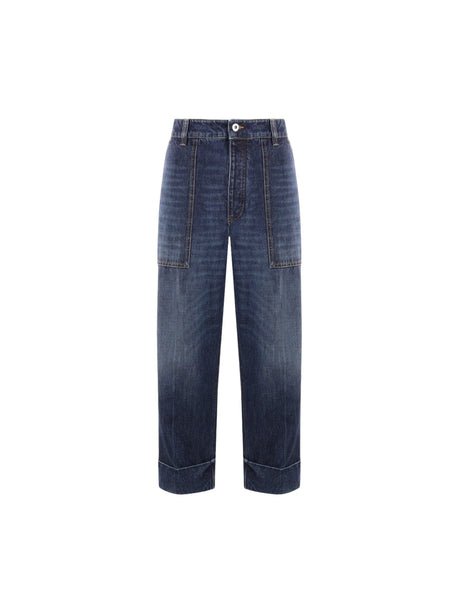 Wide-Leg Denim Jeans-BOTTEGA VENETA-JOHN JULIA