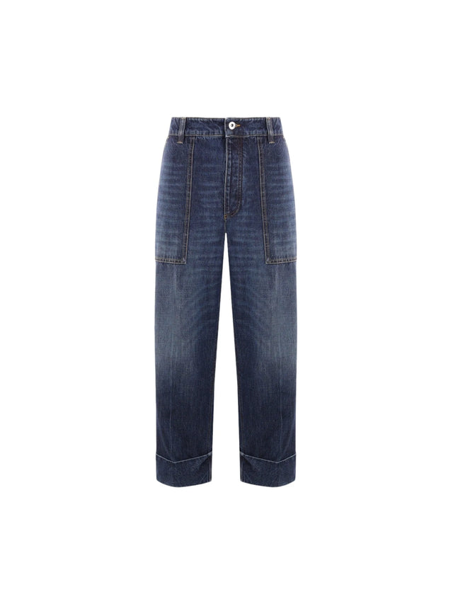 Wide-Leg Denim Jeans-BOTTEGA VENETA-JOHN JULIA