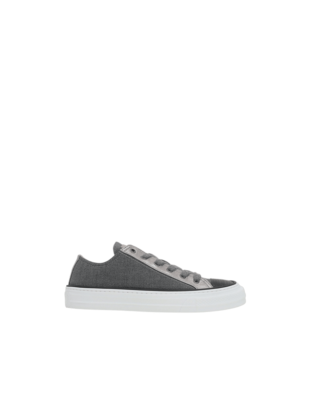 Canvas and Leather Sneakers-BRUNELLO CUCINELLI-JOHN JULIA