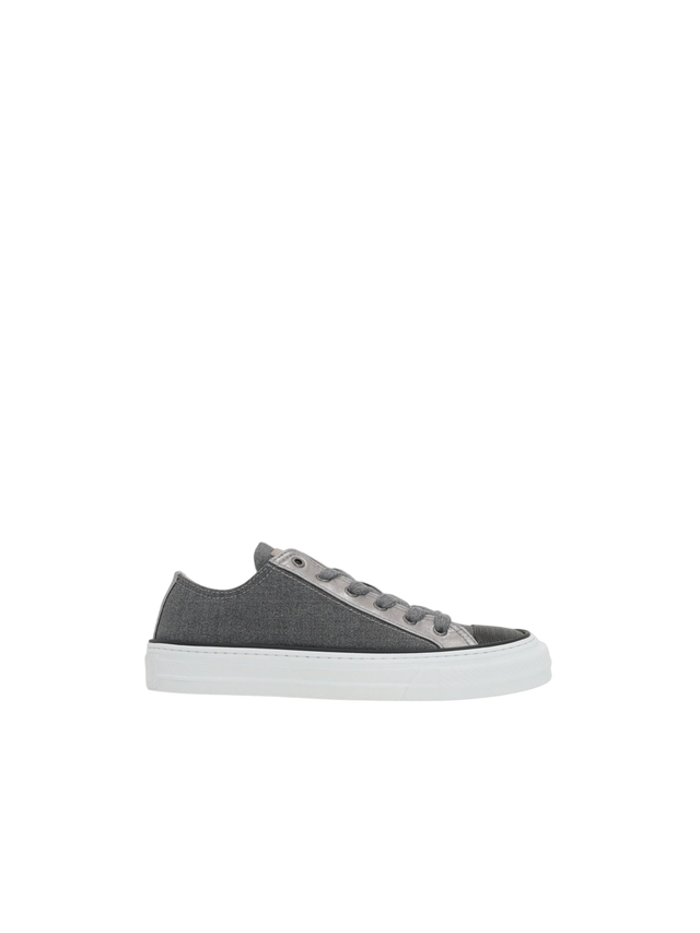 Canvas and Leather Sneakers-BRUNELLO CUCINELLI-JOHN JULIA