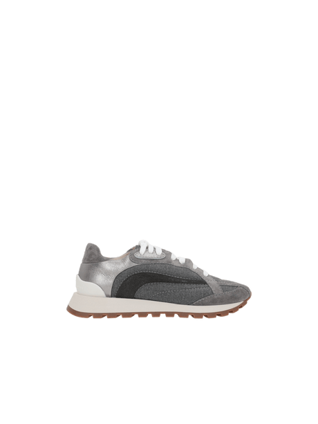 Canvas and Suede Sneakers-BRUNELLO CUCINELLI-JOHN JULIA